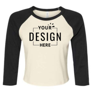 Women's Micro Rib 3/4 Raglan Sleeve Baby Tee