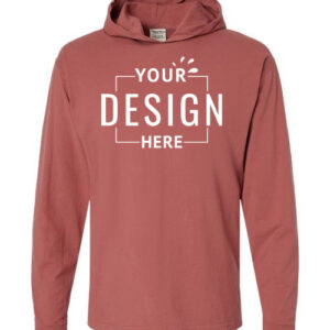 Garment-Dyed Jersey Hooded Long Sleeve T-Shirt